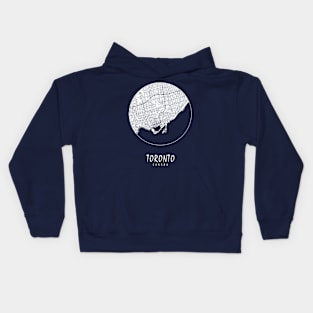 Toronto, Ontario, Canada City Map - Full Moon Kids Hoodie